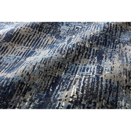 1'6" x 1'6"  Dark Blue / Grey Rug