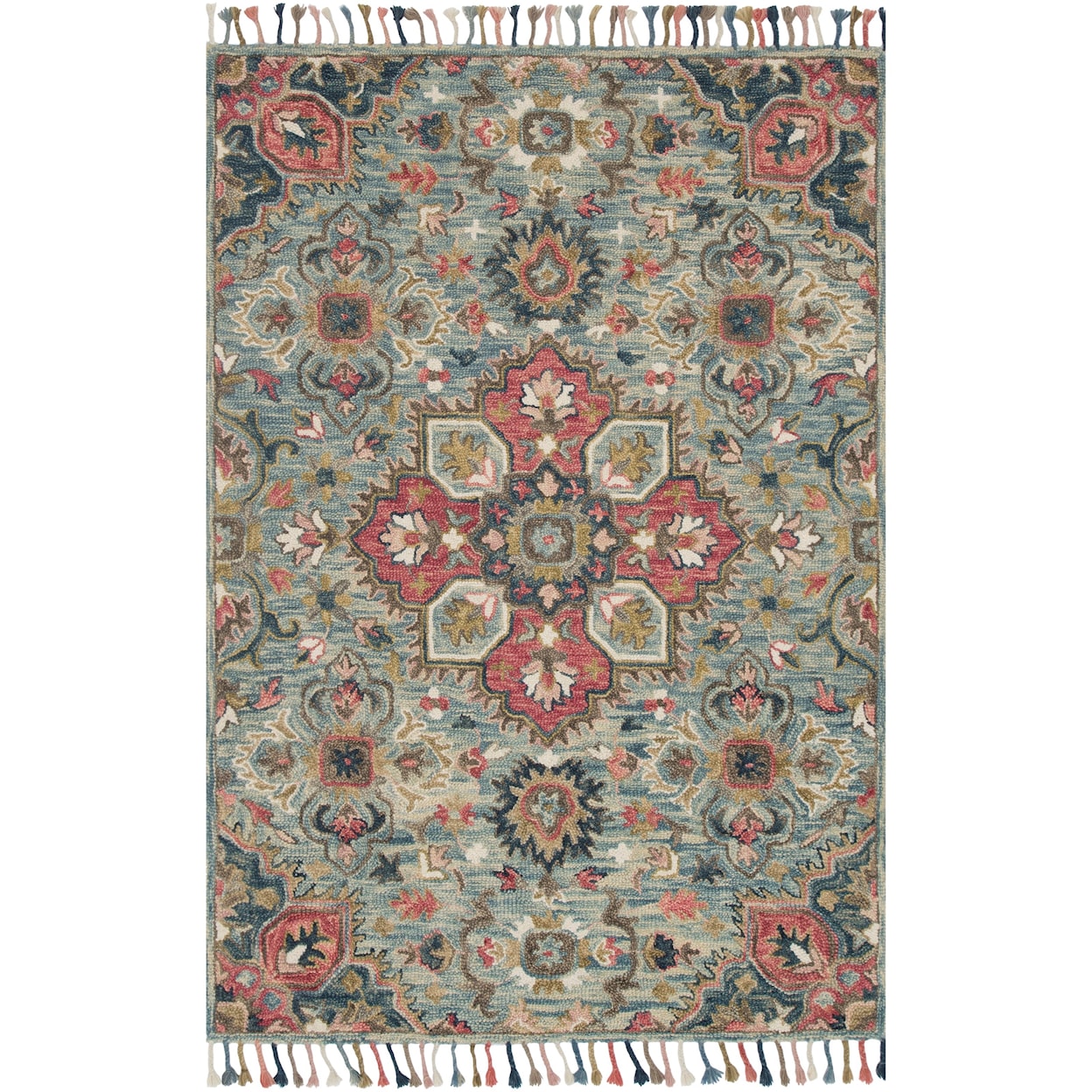 Loloi Rugs Zharah 1'6" x 1'6"  Light Blue / Multi Rug