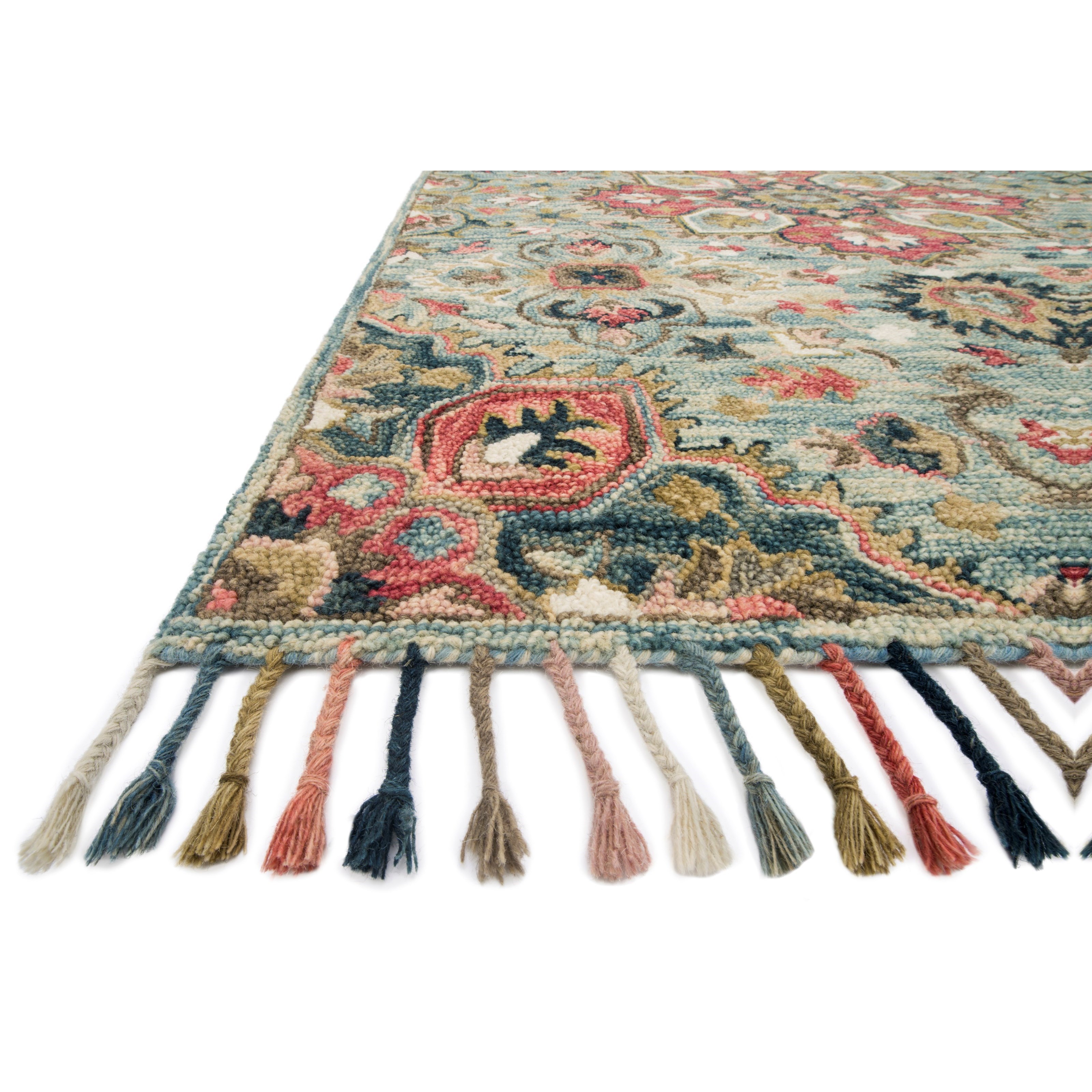1'6" x 1'6"  Light Blue / Multi Rug
