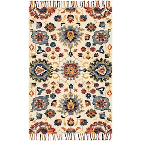 2' 3" x 3' 9" Hand-Tufted Ivory / Multi Contemporary Rectangle Rug