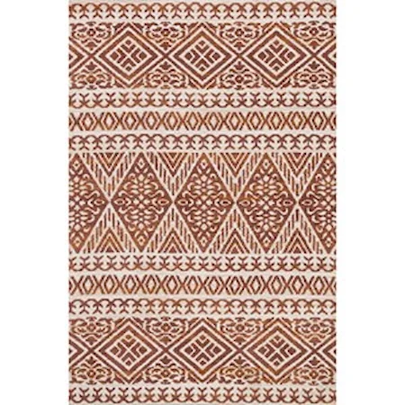 2' 3" x 3' 9" Machine-Made Ant. Ivory / Rust Contemporary Rectangle Rug