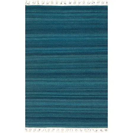 9' 3" X 13' Hand-Made Turquoise Transitional Rectangle Rug