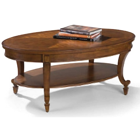 Oval Cocktail Table with Shelf