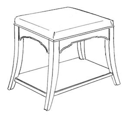 Vanity Bench with Bonded Leather and Nailhead Trim