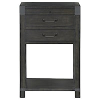 Transitional 2-Drawer Open Nightstand with Touch Lighting