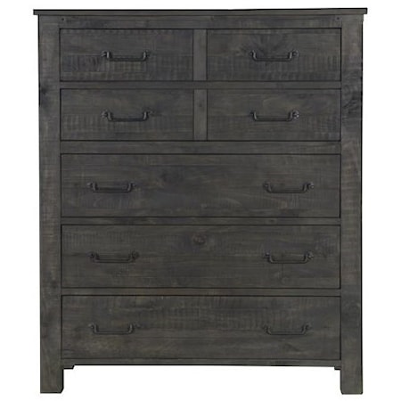 Transitional 5-Drawer Chest with Felt-Lined Top Drawers