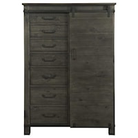 Transitional 7-Drawer Door Chest with Adjustable Shelves