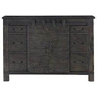 Transitional 6-Drawer Media Chest with Wire Management