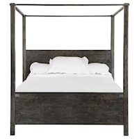 Transitional California King Wood Poster Bed