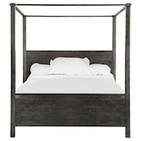 Transitional King Wood Poster Bed