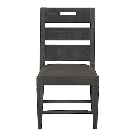 Dining Side Chair with Faux Leather Upholstered Seat and Handhold