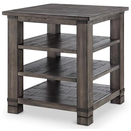 Weathered Grey Square End Table