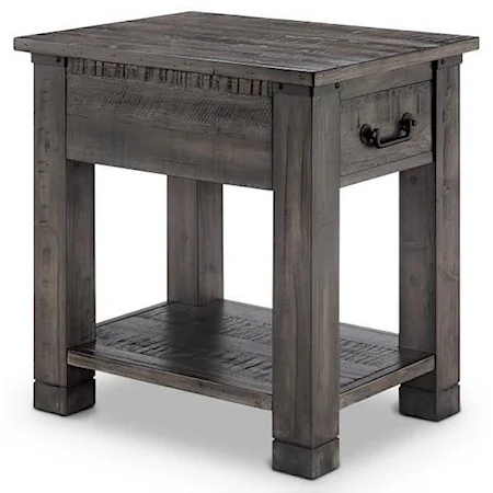 Weathered Grey Rectangular End Table