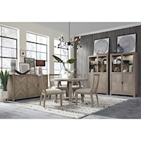 Rustic 7-Piece Casual Dining Room Group with Storage