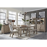 Rustic Industrial Formal Dining Group with Storage