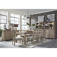 Rustic Industrial 9-Piece Dining Set with Dining Side Chairs