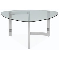Contemporary Shaped Cocktail Table with Tempered Glass Top
