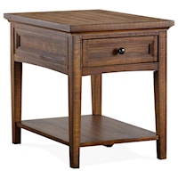 Casual 1-Drawer End Table with Open Shelf