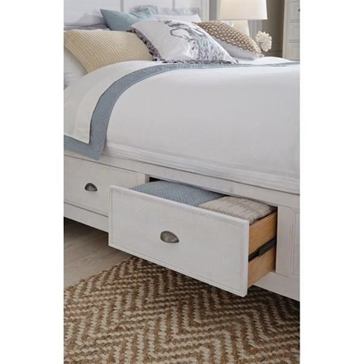 Magnussen Home Heron Cove Bedroom Queen Bed with Storage Rails