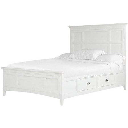 King Panel Bed with Storage Rails