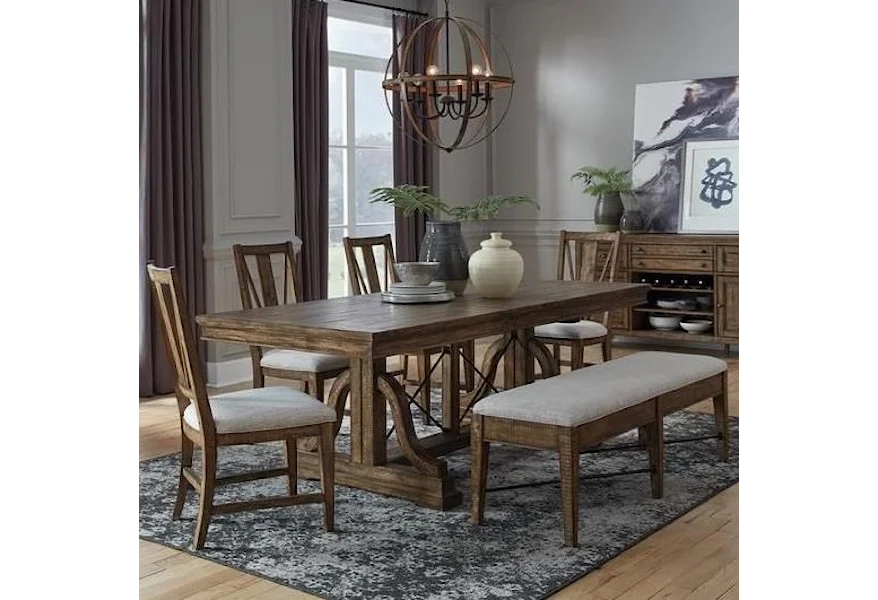 Bay Creek Dining 6-Piece Dining Set w/ Bench by Magnussen Home at Z & R Furniture