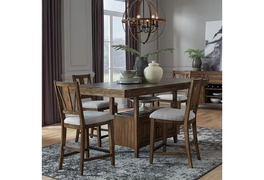 Bay Creek Dining 5-Piece Counter Height Dining Set by Magnussen Home at Z & R Furniture