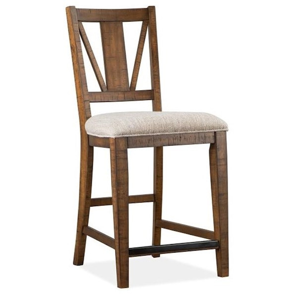 Magnussen Home Bay Creek Dining Counter Chair w/ Upholstered Seat