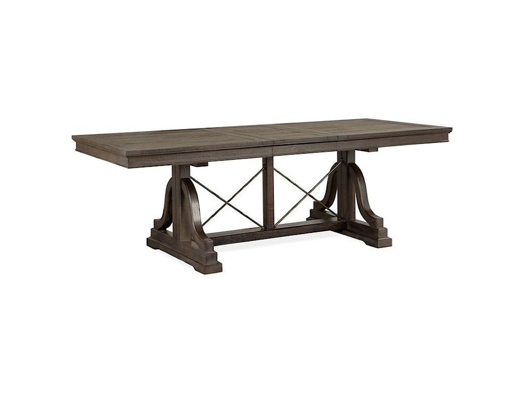 Magnussen Home Westley Falls Rectangular Dining Trestle Table with ...