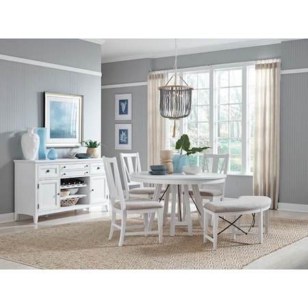 Traditional White Casual Dining Room Set