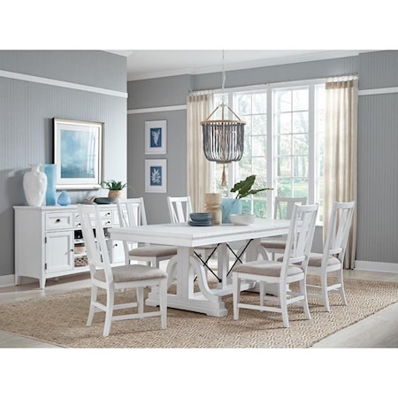 Traditional White Formal Dining Room Set
