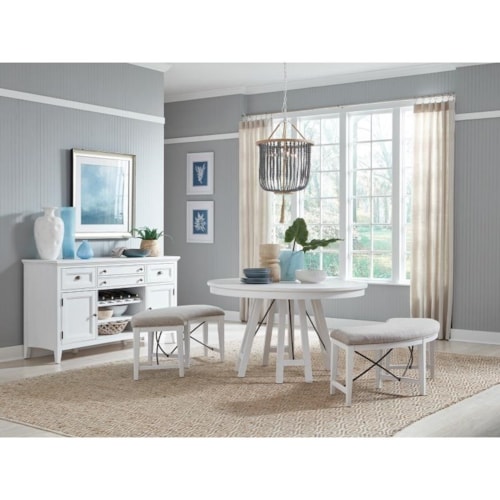 Traditional White Casual Dining Room Set