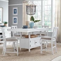 Traditional 5-Piece Counter Height Dining Set with Storage