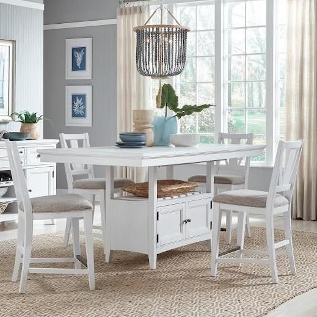 Magnussen Home Heron Cove Dining 5-Piece Counter Height Dining Set