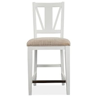 Traditional Counter Stool with Upholstered Seat