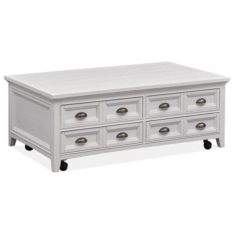 Lift Top Storage Cocktail Table w/ Casters