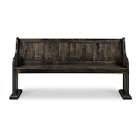 Transitional Weathered Gray Dining Bench