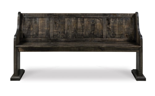 Transitional Weathered Gray Dining Bench