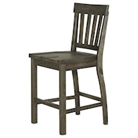 Transitional Counter Stool with Slat Back