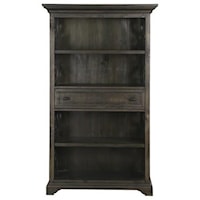 Traditional Open Bookcase with Intricate Scroll Details