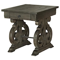 Traditional Rectangular End Table with Drawer