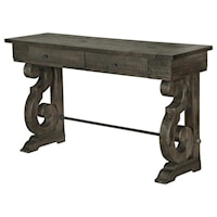 Traditional Rectangular Sofa Table with Two Drawers