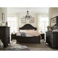 Bedroom Group with Curved Queen Bed and Mirror