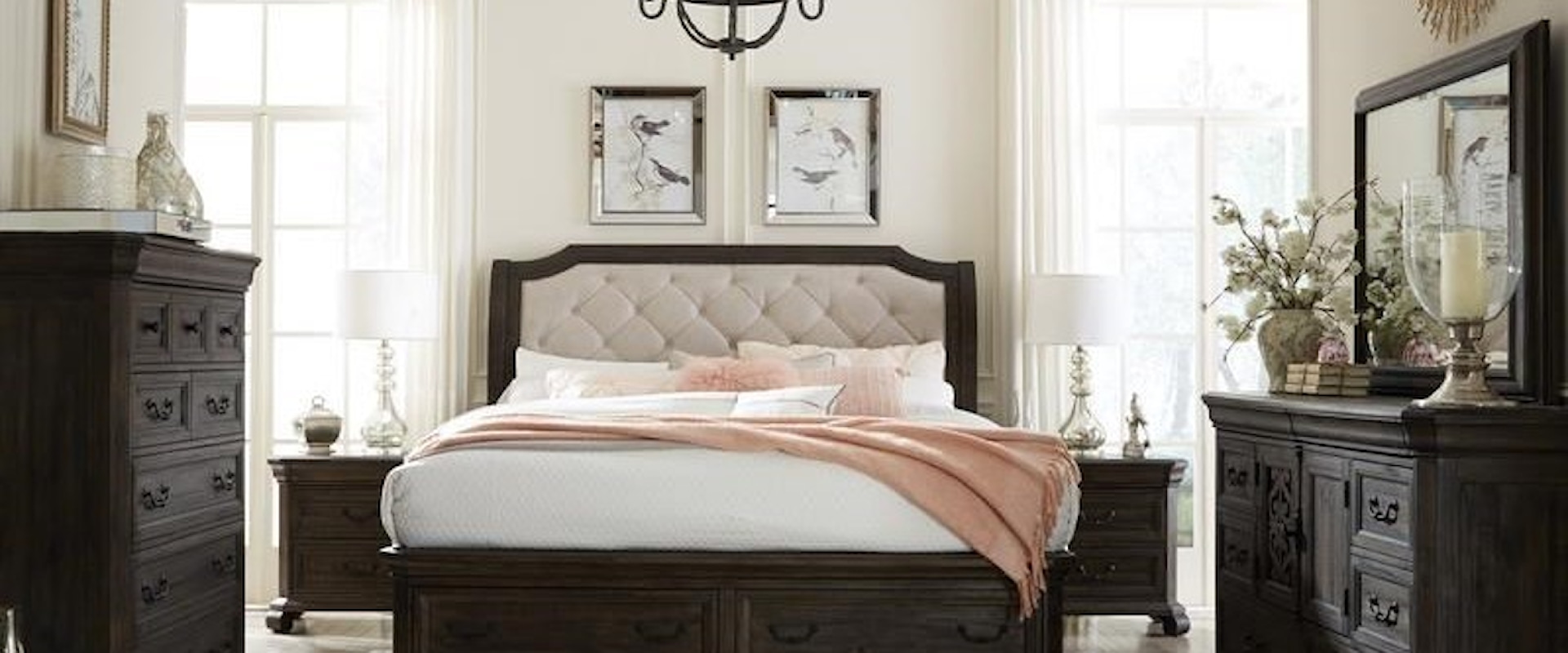 Queen Storage Bedroom Group with Panel Bed