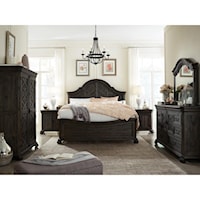 Bedroom Group with Curved California King Bed and Mirror