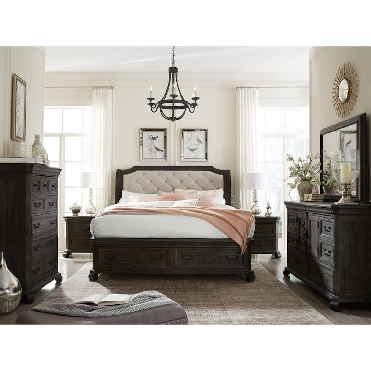 Magnussen Home Bellamy Bedroom Dresser and Mirror Set