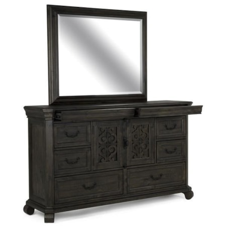Dresser and Mirror Set
