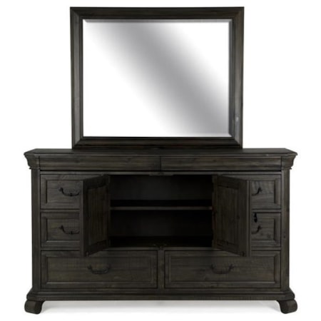 Dresser and Mirror Set