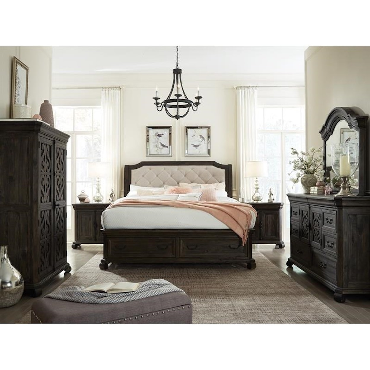 Magnussen Home Bellamy Bedroom Dresser and Mirror Set