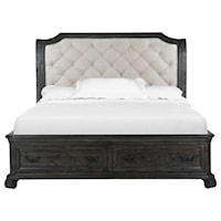 Queen Sleigh Bed with Storage Drawers