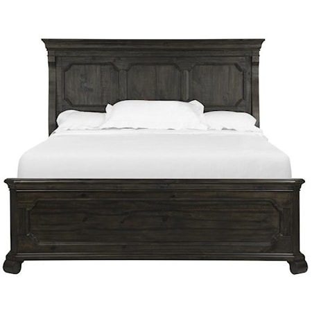 Traditional Queen Panel Bed with Crown Molding